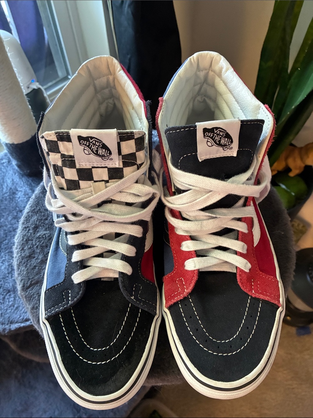 Vans Sk8-Hi Colorblock High-Top Sneakers - Black/Red/Blue